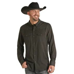 Rock & Roll Men's Solid Black Ripstop Tek Shirt