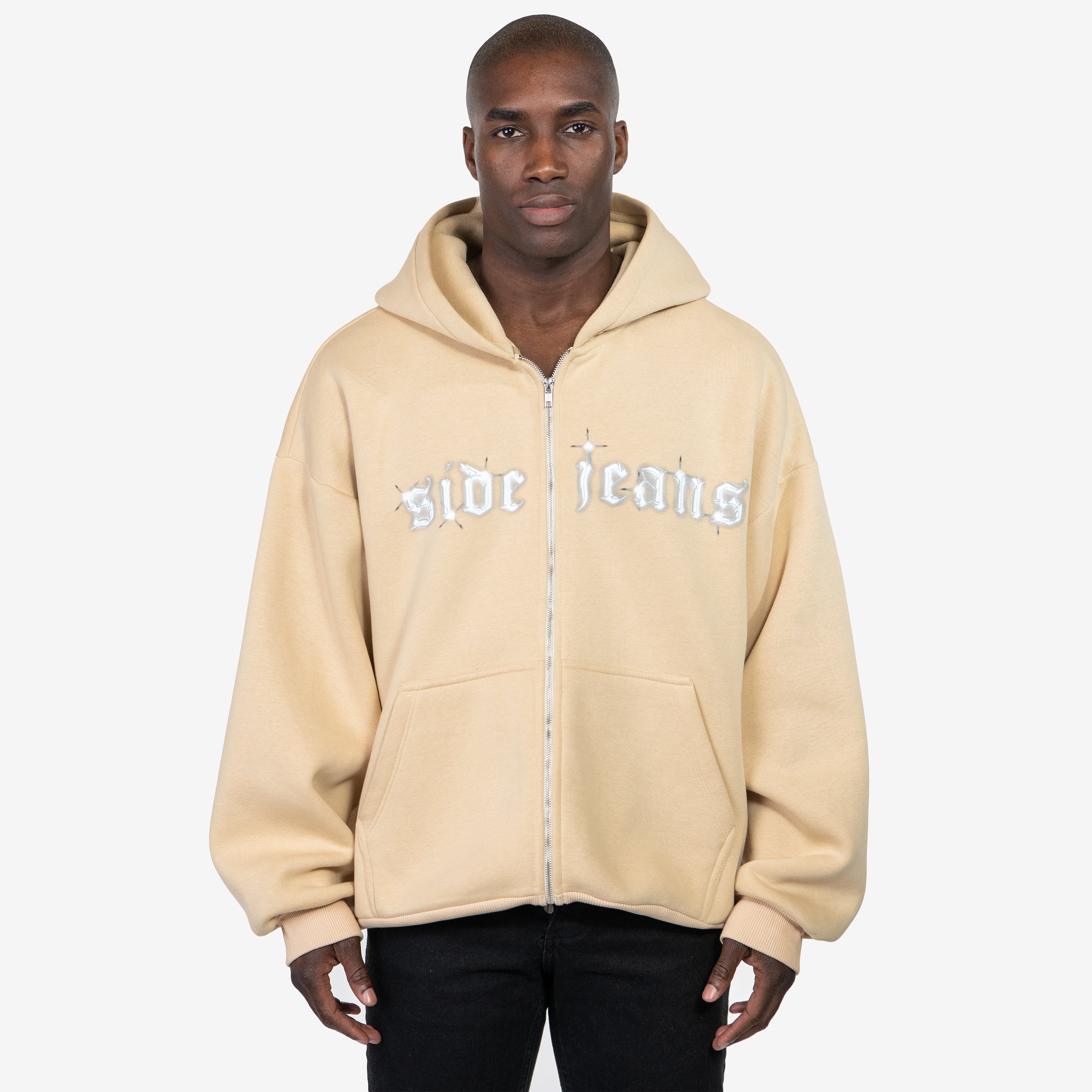 SIDEJEANS ZIP-HOODIE BEIGE