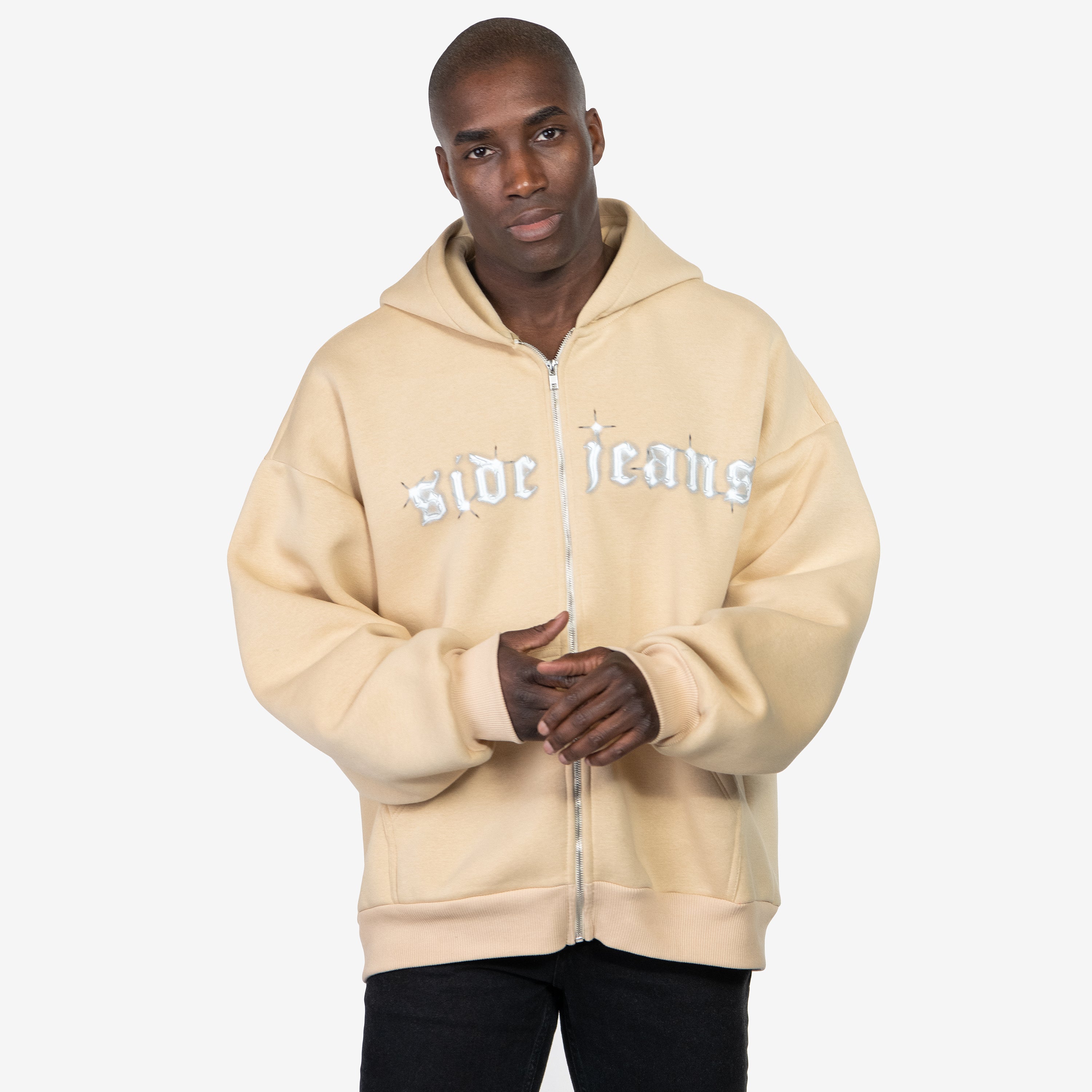 SIDEJEANS ZIP-HOODIE BEIGE