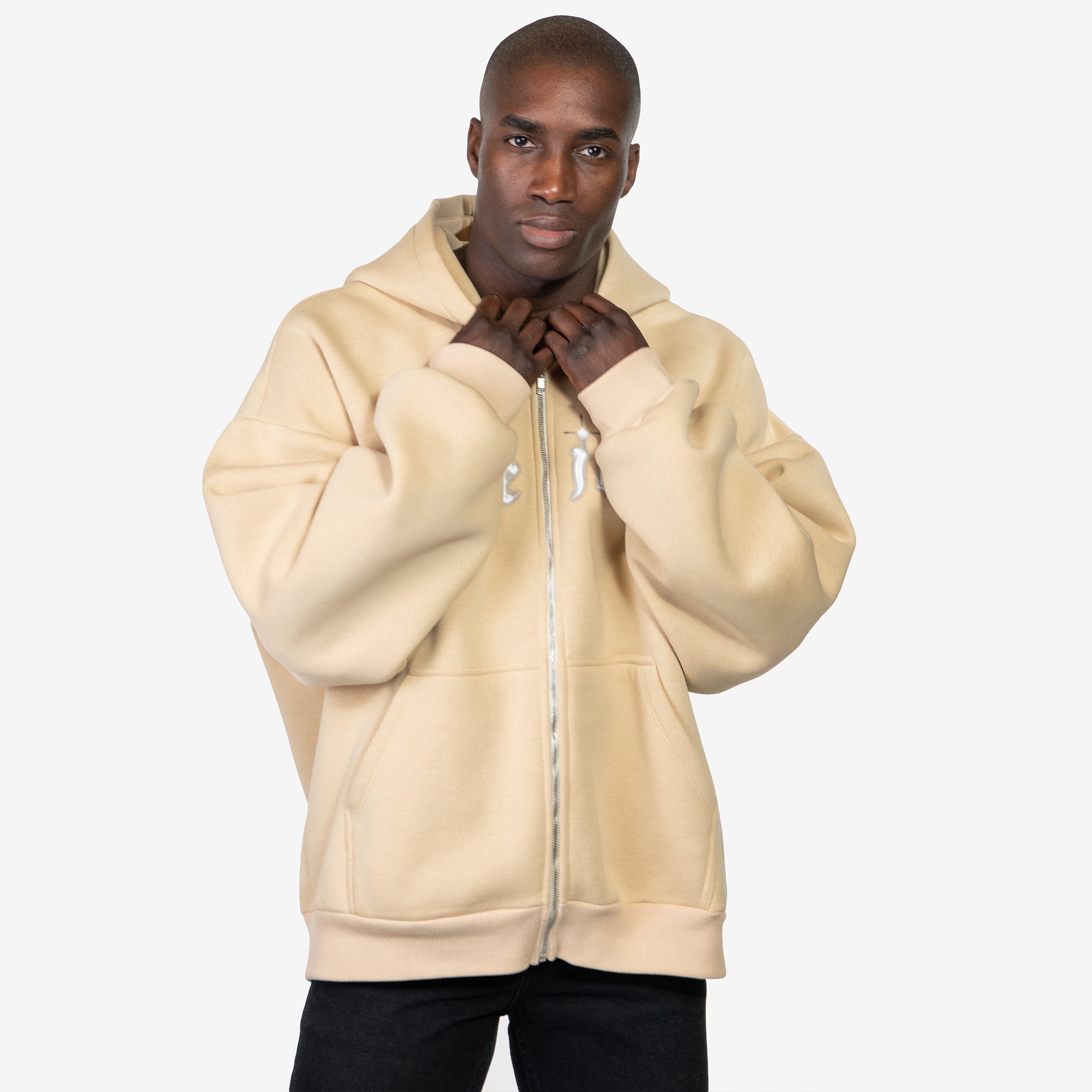 SIDEJEANS ZIP-HOODIE BEIGE