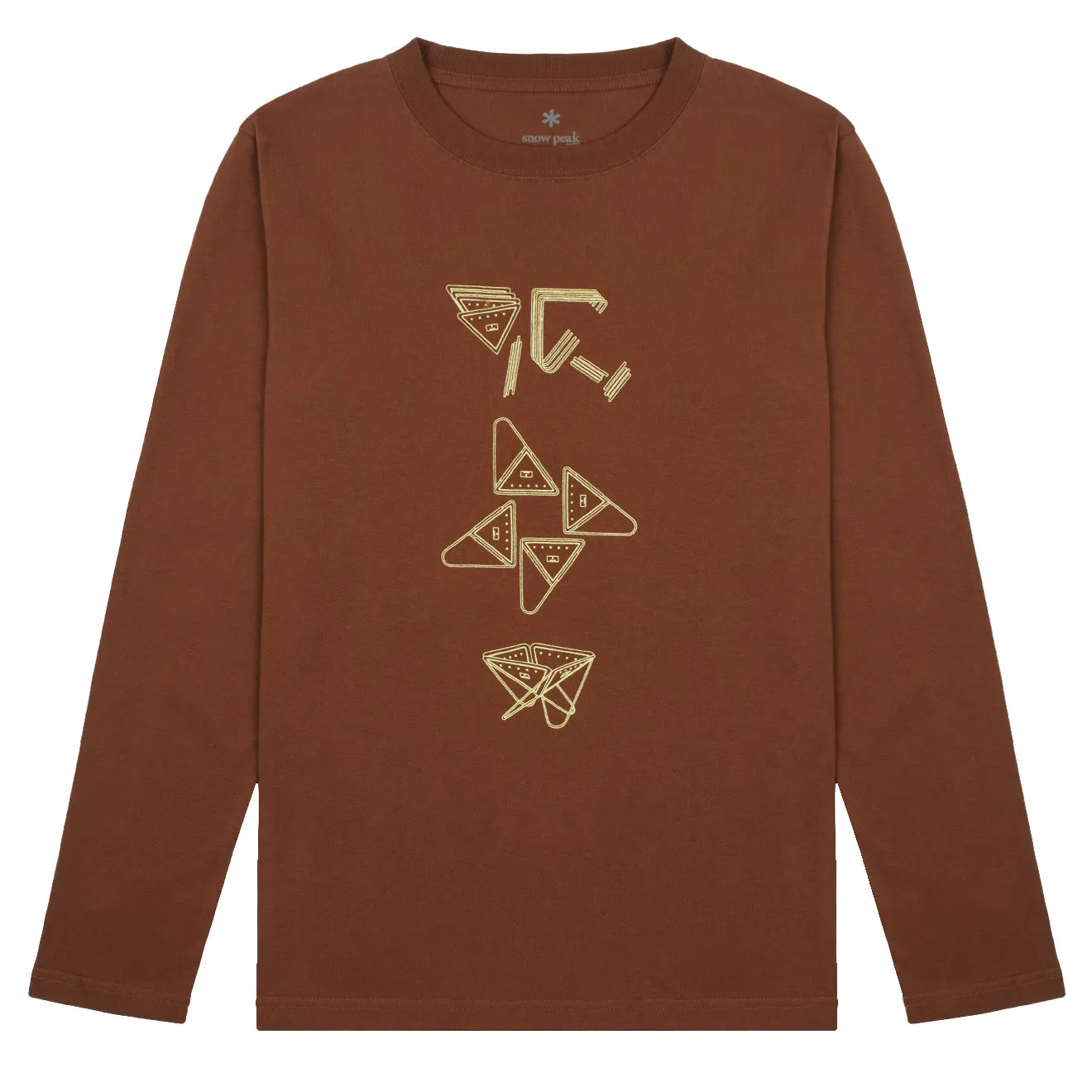 Snow Peak Fireplace Long Sleeve Tee Orange