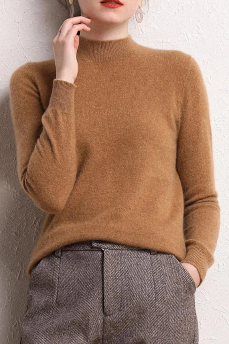 Solid Wool Knit Sweater