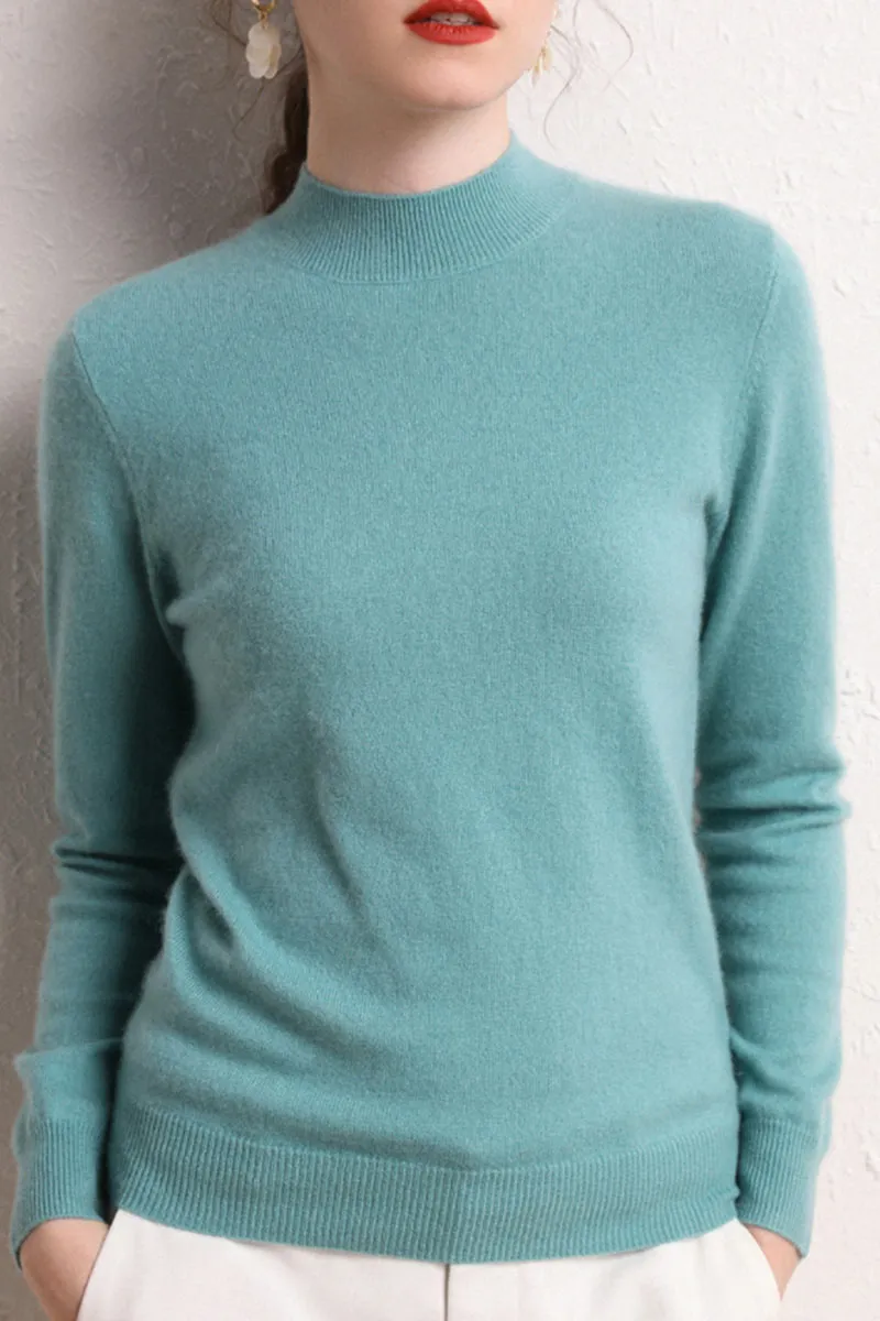 Solid Wool Knit Sweater