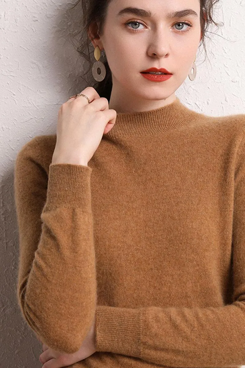 Solid Wool Knit Sweater