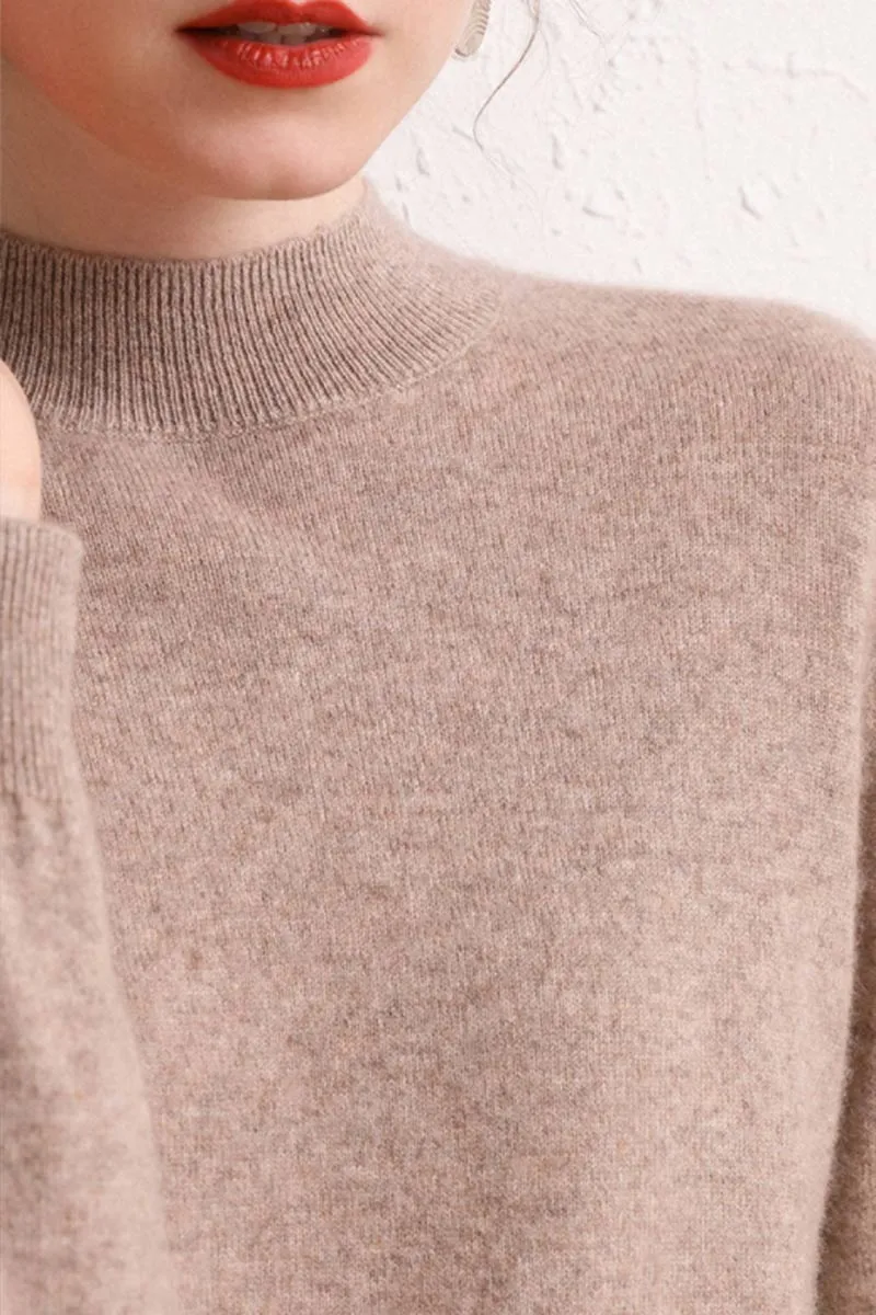 Solid Wool Knit Sweater