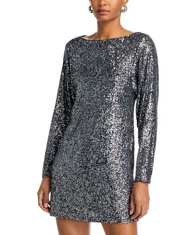 Steve Madden Ginger Long Sleeve Sequin Mini Dress