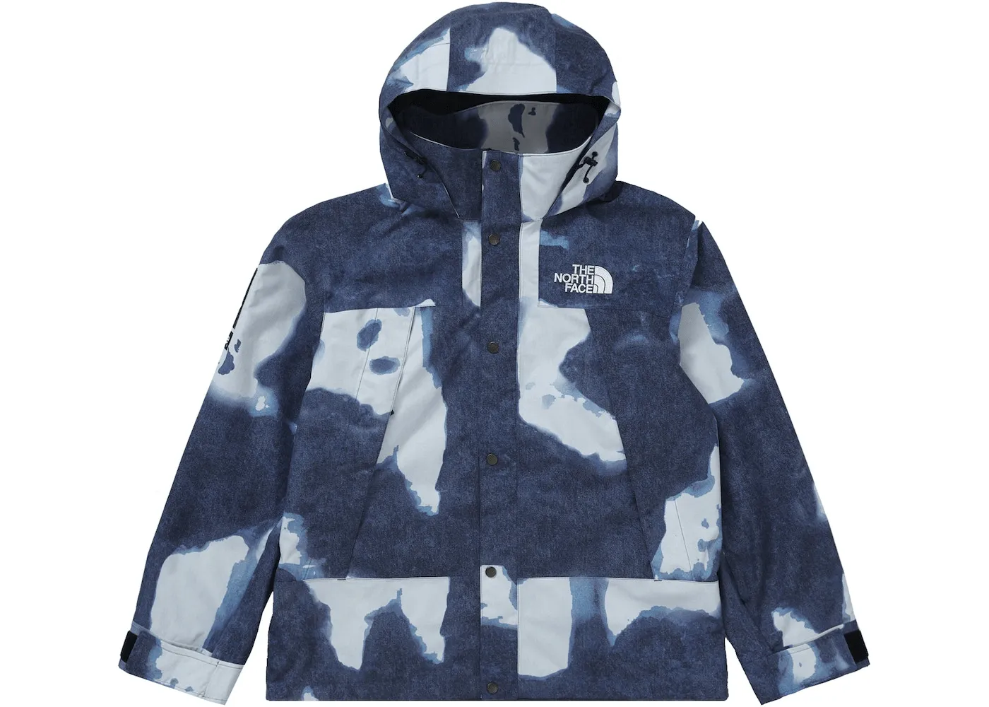 Supreme The North Face Bleached Denim Print Mountain Jacket Indigo