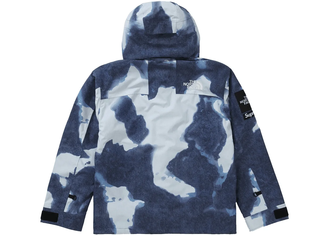 Supreme The North Face Bleached Denim Print Mountain Jacket Indigo