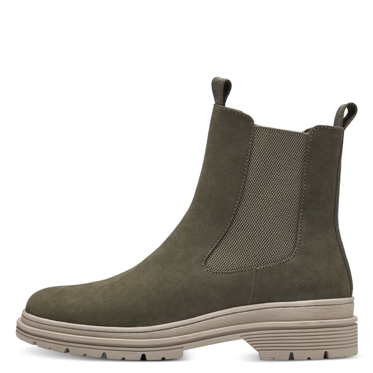 Tamaris Olive Leather Chelsea Boot