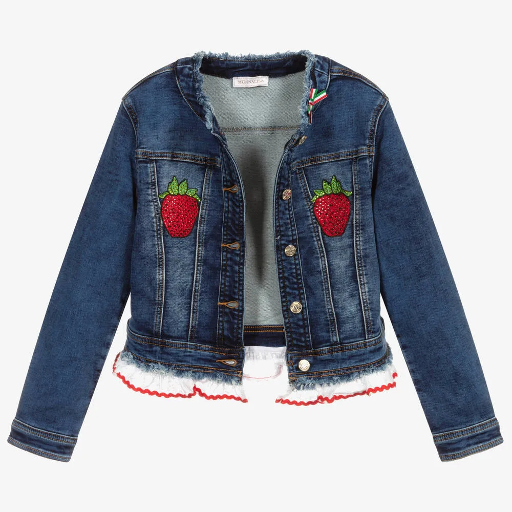 Teen Denim Strawberry Jacket