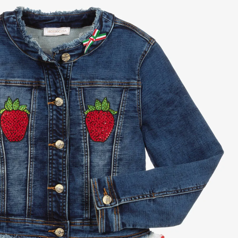 Teen Denim Strawberry Jacket