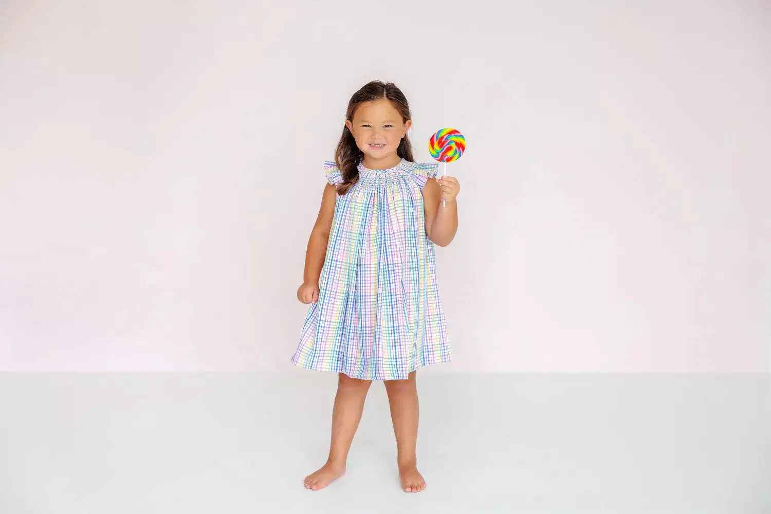 The Beaufort Bonnet Company - Colored Pens Plaid Sandy Smocked Dress