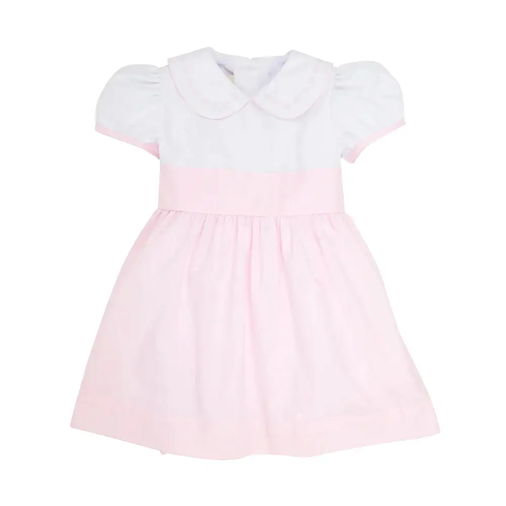 The Beaufort Bonnet Company - Worth Avenue White & Palm Beach Pink Cindy Lou Sash Dress - Broadcloth