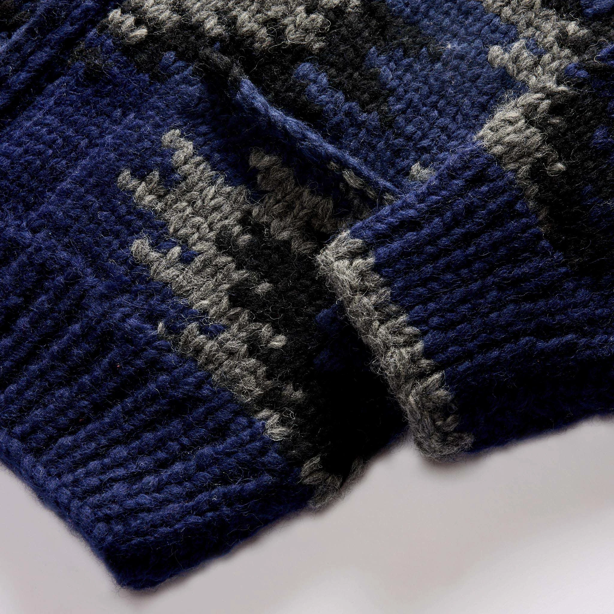 The Seawall Hand-Knit Sweater in Navy Kilim