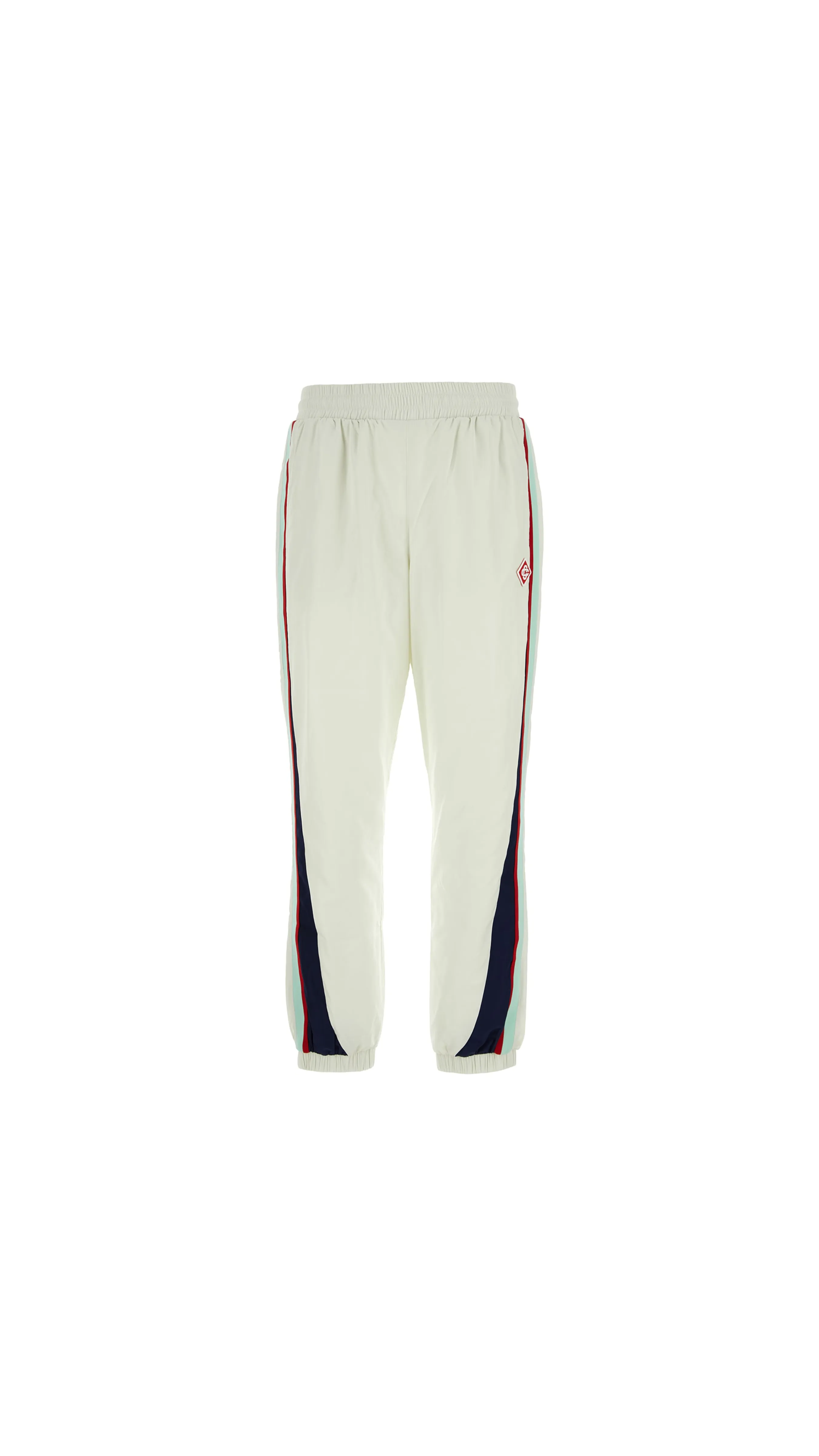 Track Pants with Logo Band - White