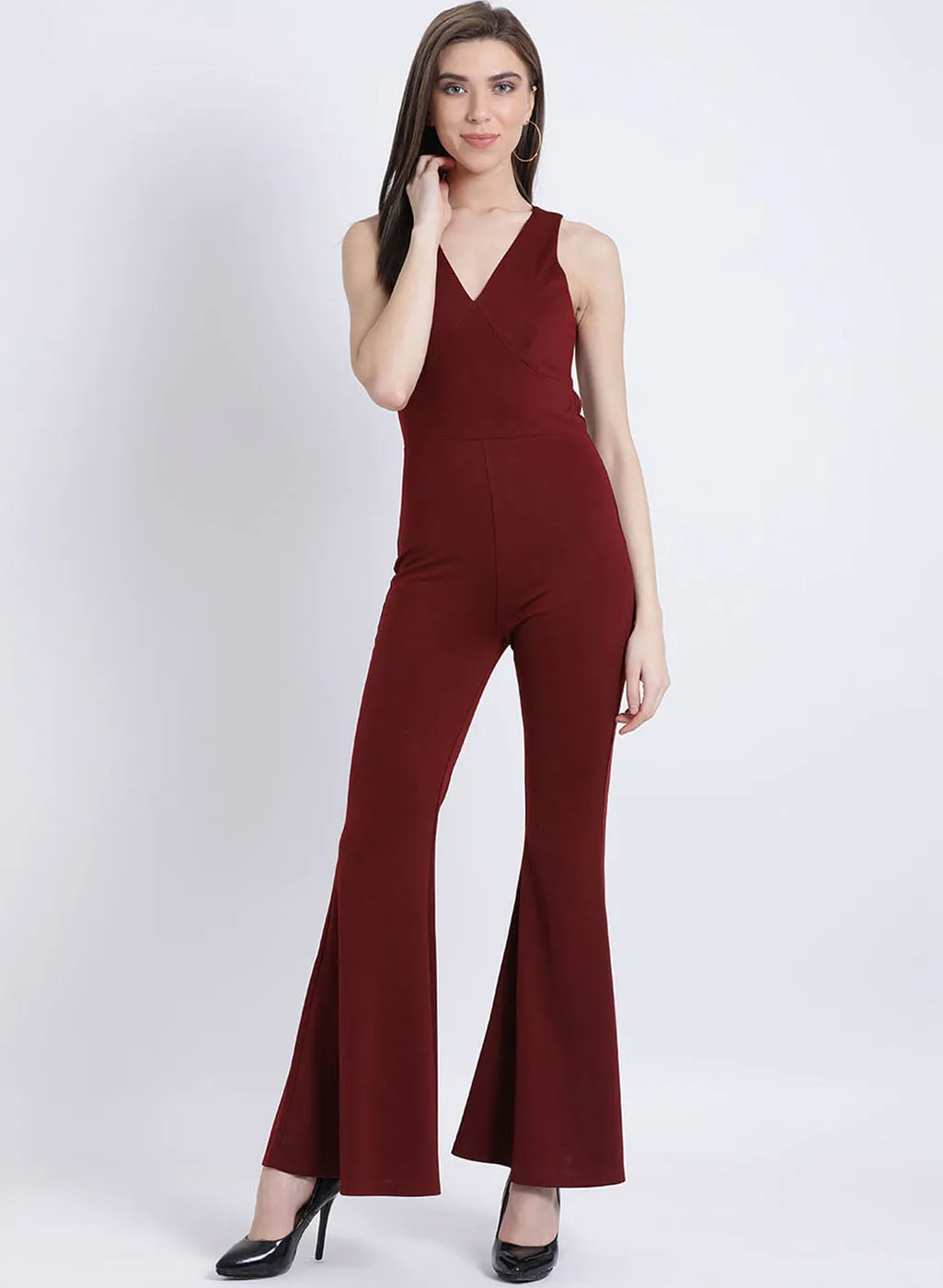 Tracy Halter Jumpsuit With Flared Pants