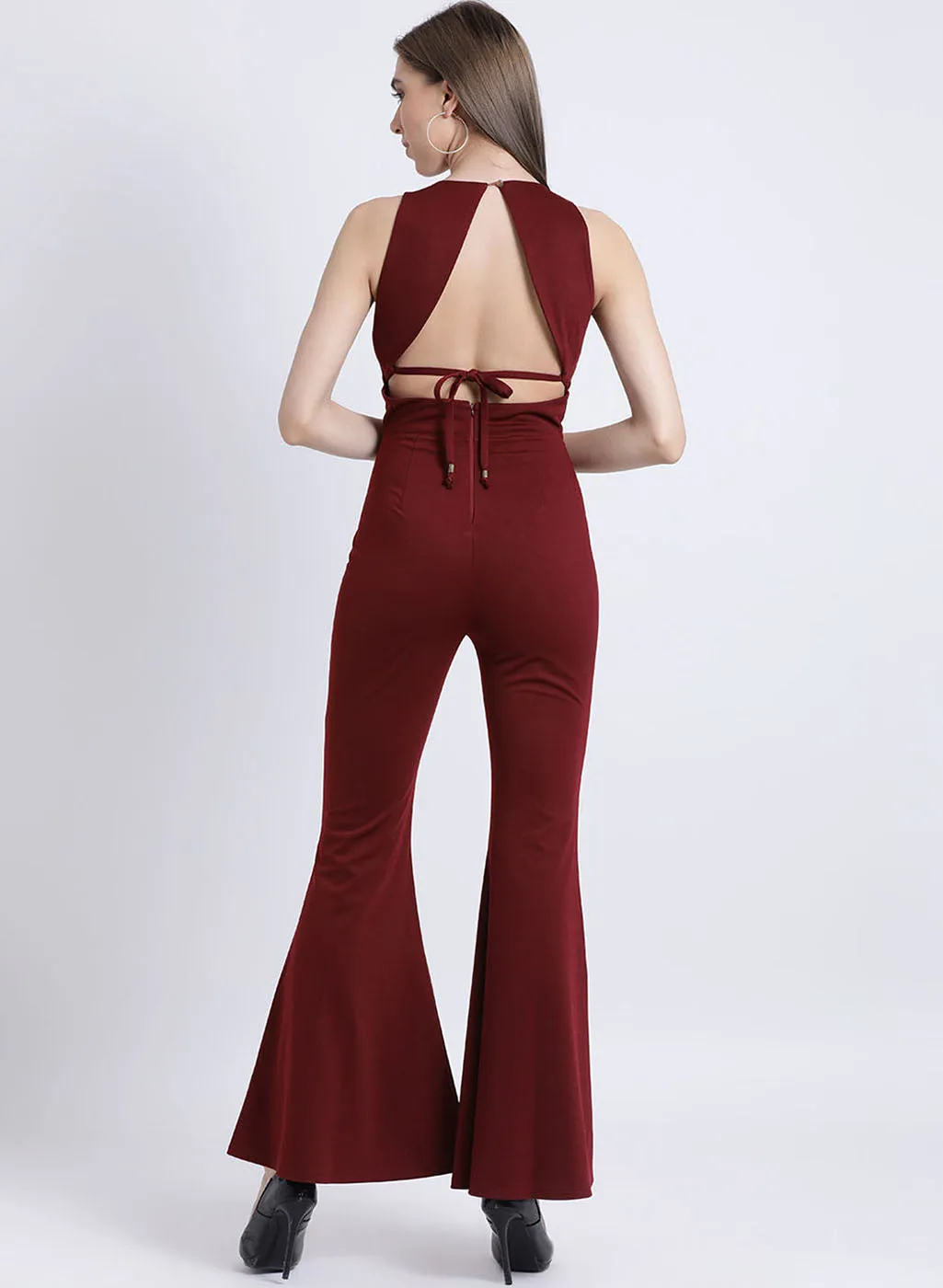 Tracy Halter Jumpsuit With Flared Pants