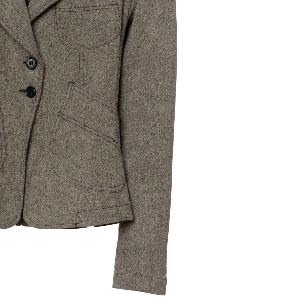 TRANSIT PAR-SUCH (Italy) Denim Cotton Blend Napoleon Collar Shooting Jacket Olive : M