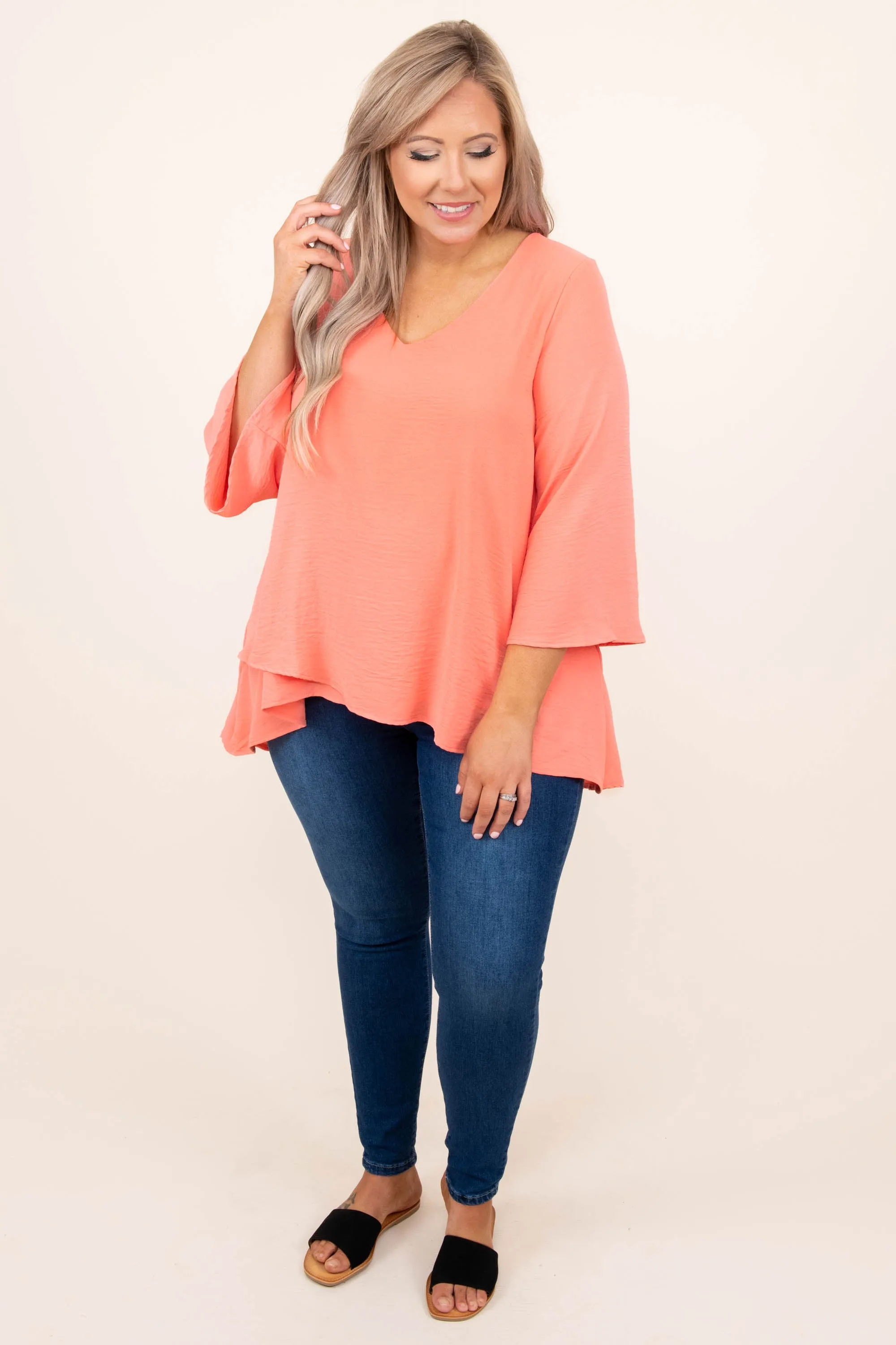 Treasured Moments Top, Coral