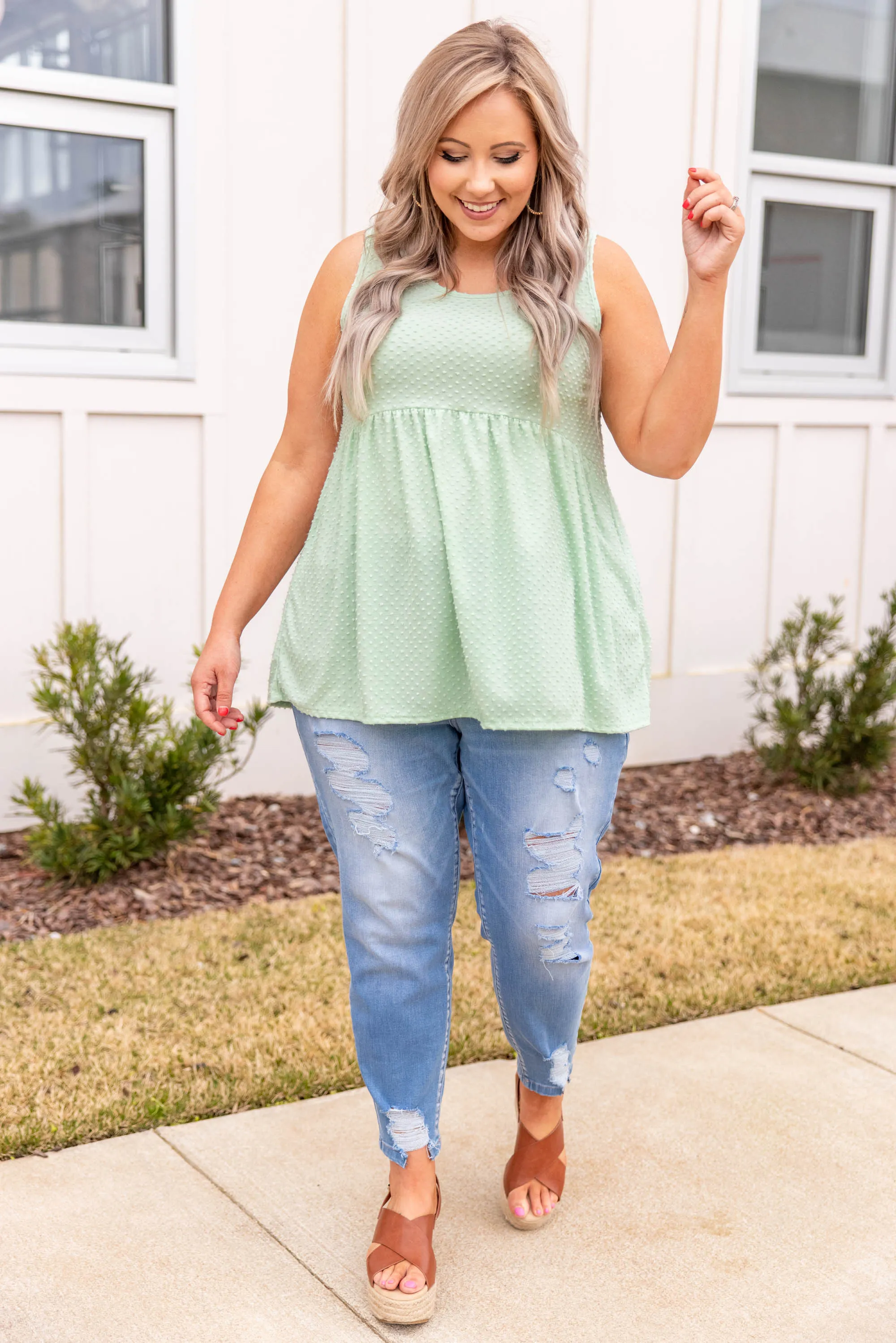 Weekender Babydoll Dotted, Mint