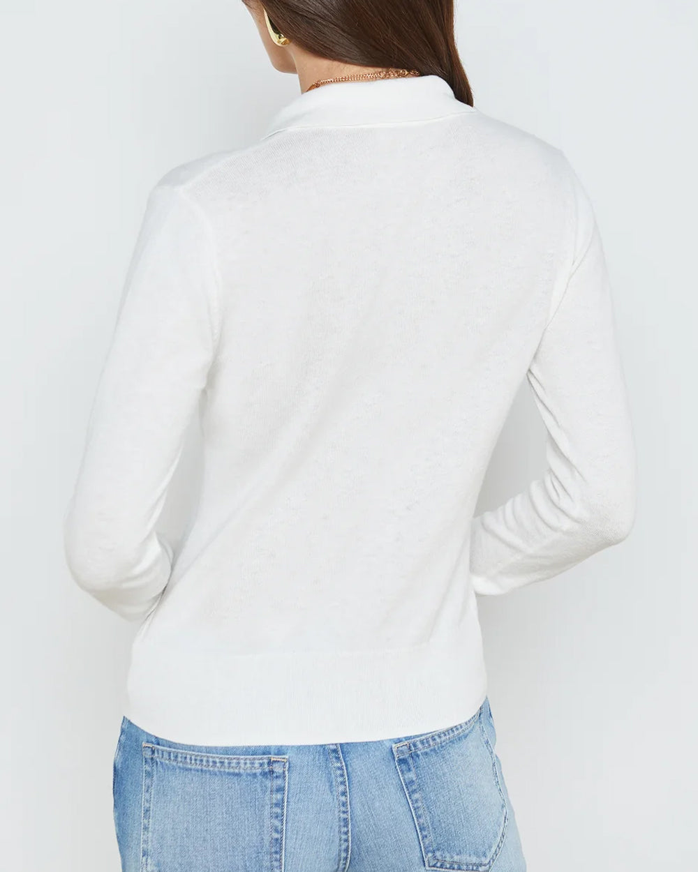 White Sterling Collar Sweater