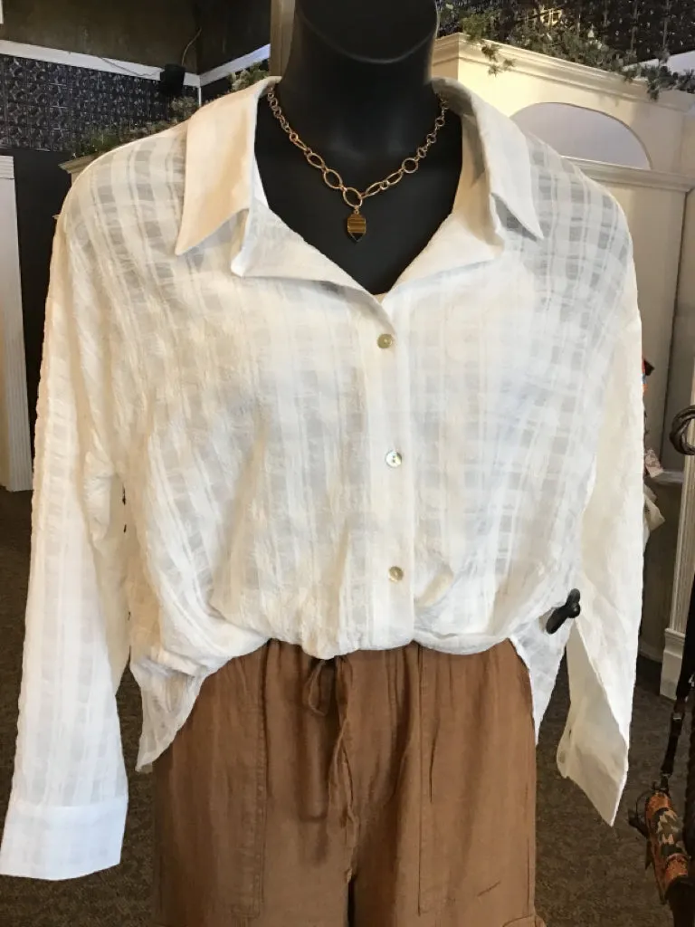 White Twist Blouse - Small to 3X