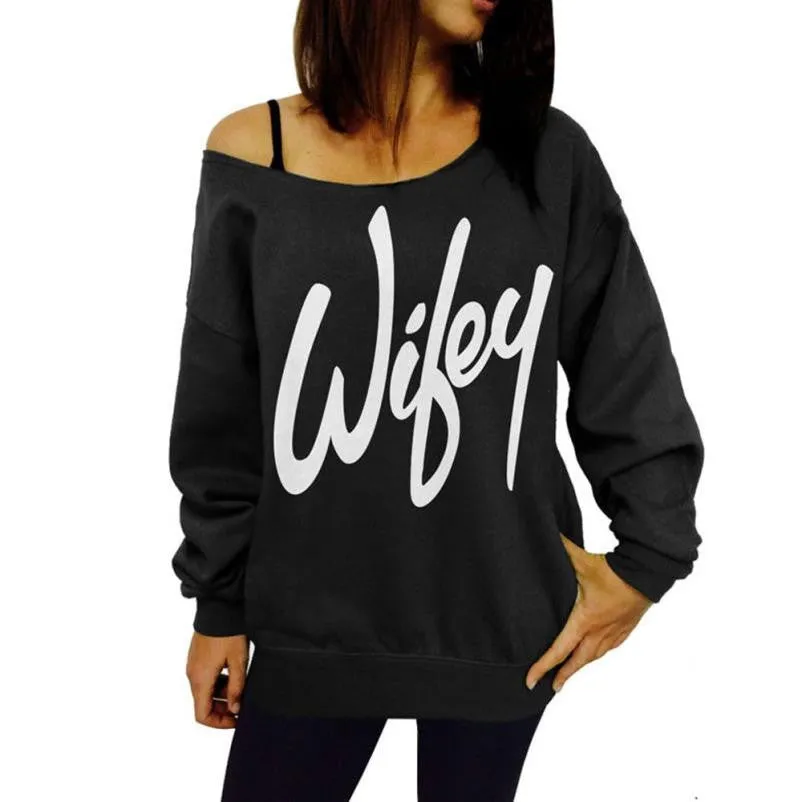 Women Hoodies Sweatshirts Oblique Shoulders Loose Punk Streetwear Women Tracksuits Spring Pullover Moletom Feminino Com Capuz#15