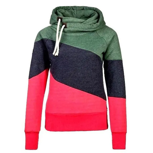 Women Sudaderas Mujer Hoody Autumn Winter Sportwear Thickening Patchwork Women Sweatshirt Hoodies 70031 GS