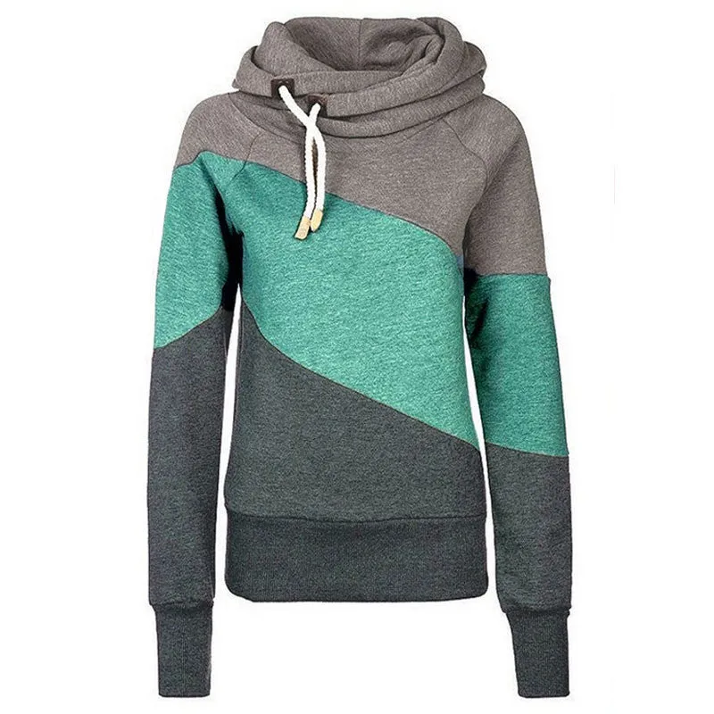 Women Sudaderas Mujer Hoody Autumn Winter Sportwear Thickening Patchwork Women Sweatshirt Hoodies 70031 GS