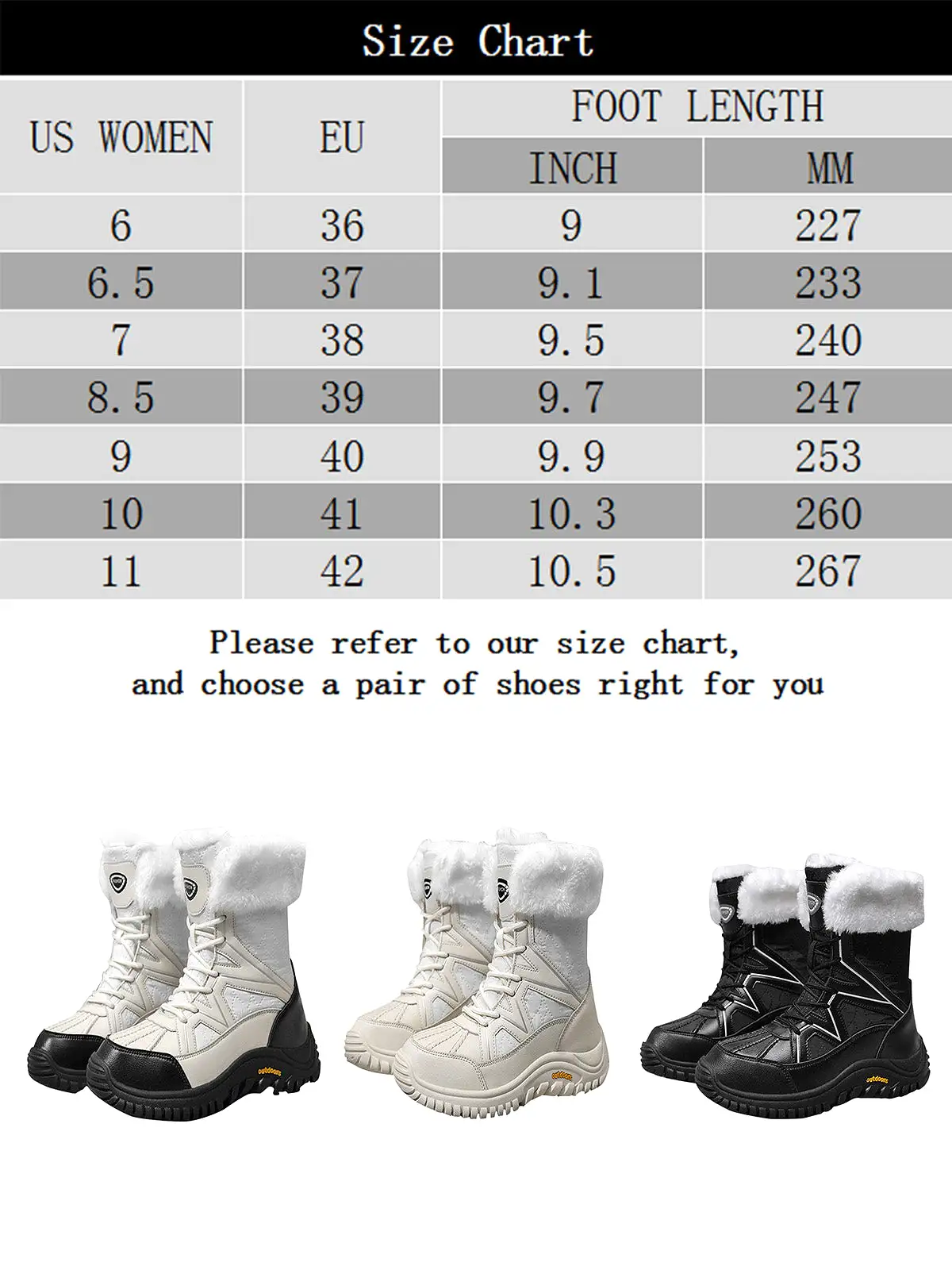 Women's Cold Weather Snow Boots Winter Walking Shoes Cotton Outdoor Booties