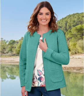 Women's Green Brushed Fleece Jacket 