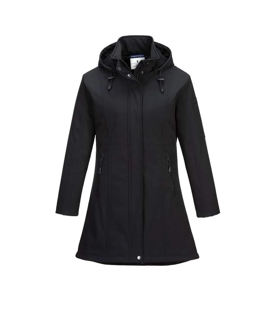 Womens/ladies carla soft shell jacket black Portwest