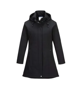 Womens/ladies carla soft shell jacket black Portwest