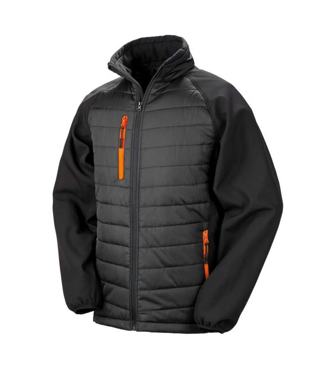 Womens/ladies compass soft shell jacket black/orange Result