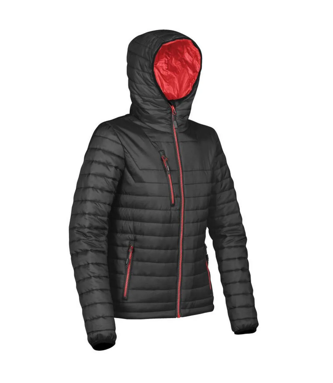 Womens/ladies gravity thermal jacket black/true red Stormtech